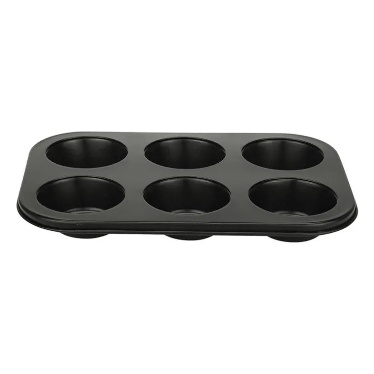 Cupcake bakvorm - zwart - 6 cups