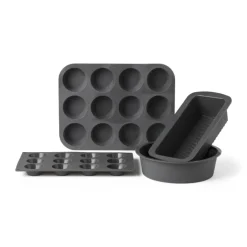 Cupcakevorm siliconen - grijs - 33x25x3 cm