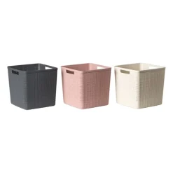 Curver jute opbergmand cube - 17 liter - roze
