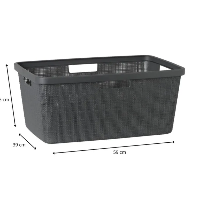 Curver jute wasmand - 46 liter - grijs