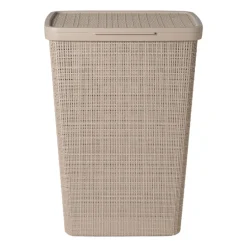 Curver jute wasmand met deksel - 58 liter - bruin