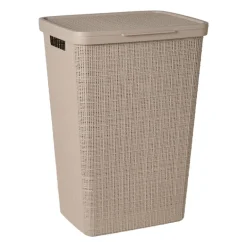 Curver jute wasmand met deksel - 58 liter - bruin