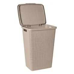 Curver jute wasmand met deksel - 58 liter - bruin