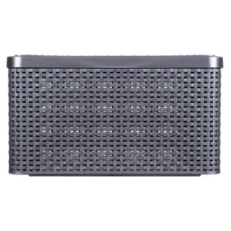 Curver opbergmand met deksel groot - grijs - 33x44.5x24.8 cm