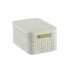 Curver opbergmand met deksel klein - wit - 19.8x29x14.2 cm
