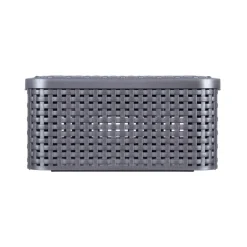 Curver opbergmand met deksel klein - grijs - 19.8x29x14.2 cm
