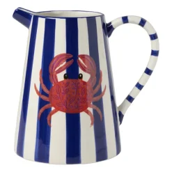 Decoratie vaas krab - blauw/rood - 24.5x25x18.5 cm