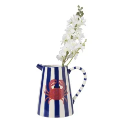 Decoratie vaas krab - blauw/rood - 24.5x25x18.5 cm