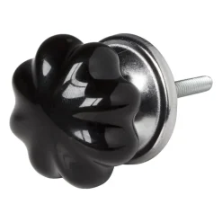 Deurknopje pompoen - zwart - ø3.5 cm