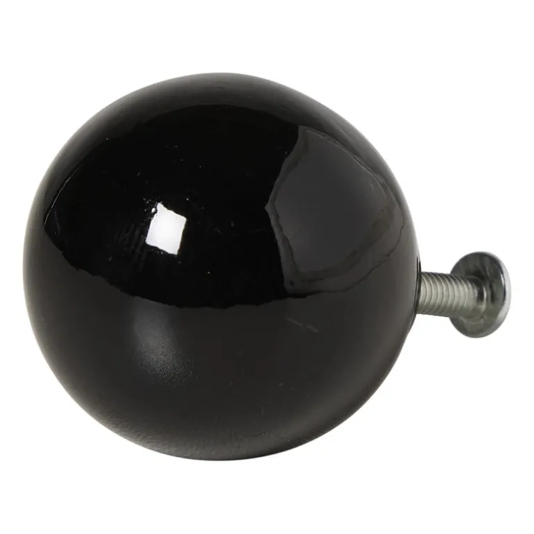 Deurknopje rond - zwart - ø3.3x3.5 cm