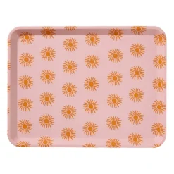 Dienblad zonnetjes - roze/oranje - 2.2x40x29 cm