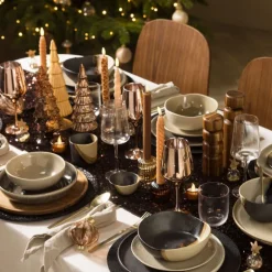 Diep bord fuji - bruin - ø22x4 cm