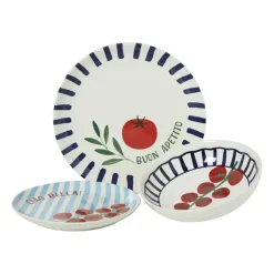 Diep bord tomaat - blauw/rood - ø20x5 cm