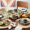 Diep bord Toscane - grijs - 19 cm
