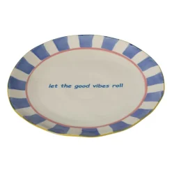 Dinerbord - blauw - ø25.5x3.5 cm - Happy at Home by Sanny
