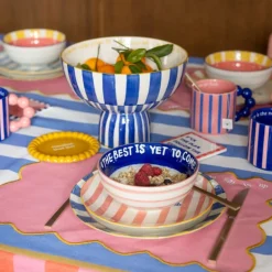 Dinerbord - blauw - ø25.5x3.5 cm - Happy at Home by Sanny