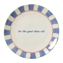 Dinerbord - blauw - ø25.5x3.5 cm - Happy at Home by Sanny