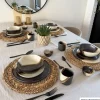 Dinerbord cortado - beige/zwart - ø26.5x2 cm