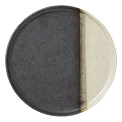 Dinerbord cortado - beige/zwart - ø26.5x2 cm