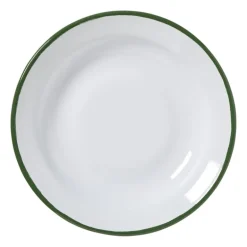 Dinerbord emaille - roze/groen - ø24x3 cm