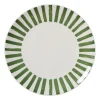 Dinerbord streep - groen/wit - ø26.5x2 cm