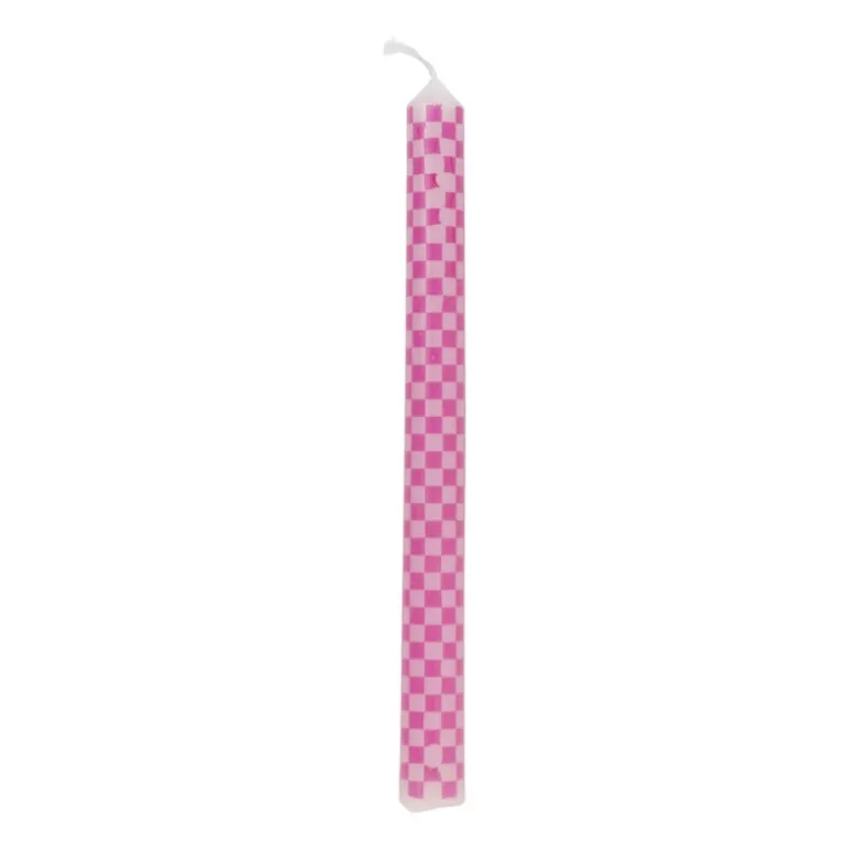 Dinerkaars ruit - roze - ø2.15x25 cm