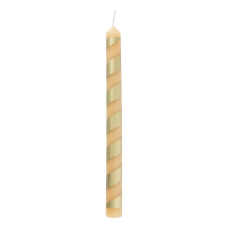 Dinerkaars streep - goud/beige - ø2.15x25 cm