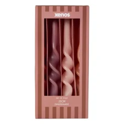 Dinerkaars twist - roze - set van 4