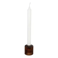 Diner/theelichthouder - lichtbruin - ø5.5x6 cm
