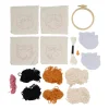 DIY punchnaald onderzetters kat - set van 4