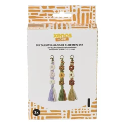 DIY sleutelhanger bloem - set van 3