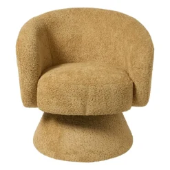 Draaifauteuil bouclé - oker - 74x68x66 cm