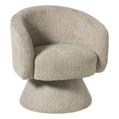 Draaifauteuil bouclé - taupe - 74x68x66 cm