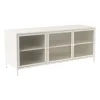 Dressoir Luca met geribbeld glazen deurtjes - offwhite - 50x120x42 cm