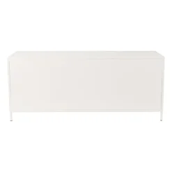 Dressoir Luca met geribbeld glazen deurtjes - offwhite - 50x120x42 cm