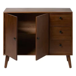 Dressoir retro - donkerbruin - 76x93x31.5 cm
