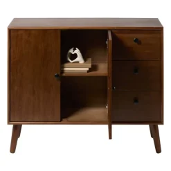 Dressoir retro - donkerbruin - 76x93x31.5 cm