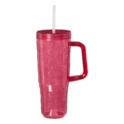 Drinkbeker met handvat - roze - ml