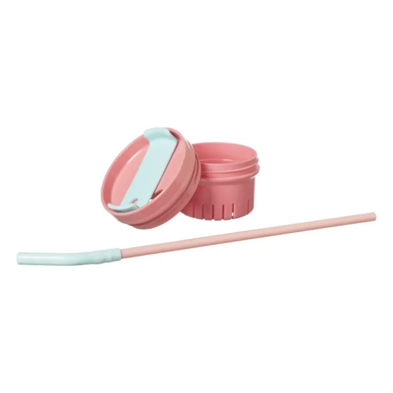 Drinkbeker met rietje Titan - roze - 1 liter