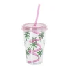 Drinkbeker palmboom - roze - 380 ml