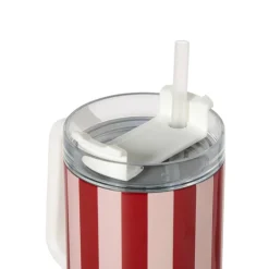 Drinkbeker streep - rood - 900 ml