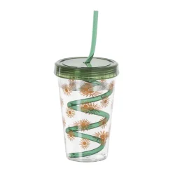 Drinkbeker zonnetjes - groen/oranje - 380 ml