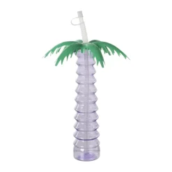 Drinkfles palmboom - lila - 500 ml