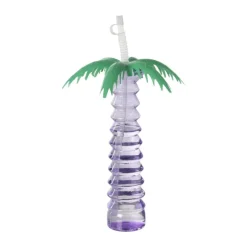 Drinkfles palmboom - lila - 500 ml