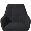 Eetkamerstoel bouclé met armleuning - zwart - 87x56.5x43 cm