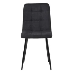 Eetkamerstoel chenille - zwart - 90x53.5x44.5 cm
