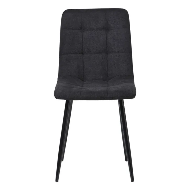 Eetkamerstoel chenille - zwart - 90x53.5x44.5 cm