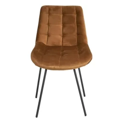 Eetkamerstoel cognac - velvet - 52x52x81 cm