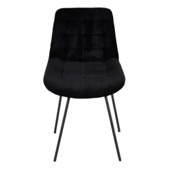 Eetkamerstoel corduroy - zwart - 52x52x84 cm