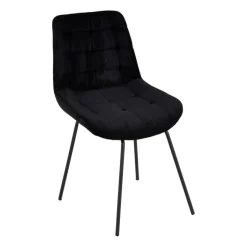 Eetkamerstoel corduroy - zwart - 52x52x84 cm